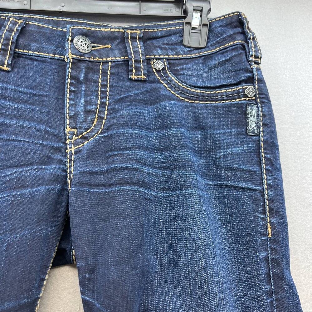 Silver Jean Co. Suki Mid Super Skinny Faux Flap Pocket W28/L31 Dark Wash - Picture 2 of 16